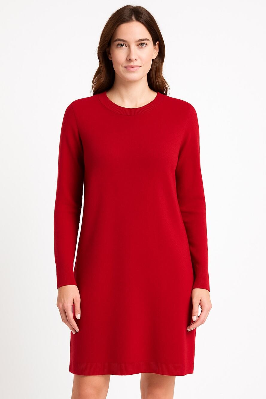 NWT Neiman Marcus the cashmere collection red crewneck sweater dress XL